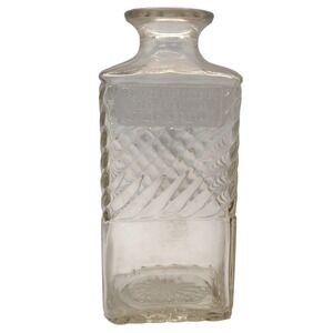 Old Mr Boston Decanter Bottle Swirl Vintage Fine Liquor Clear Textured Glass SEE